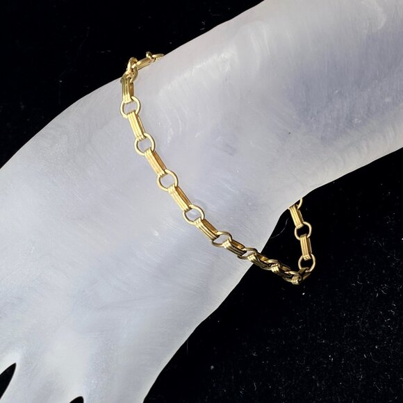 Vintage Storrow 10K gold "Ernie" chain c1960's 7.5" 4.3gm JR8681